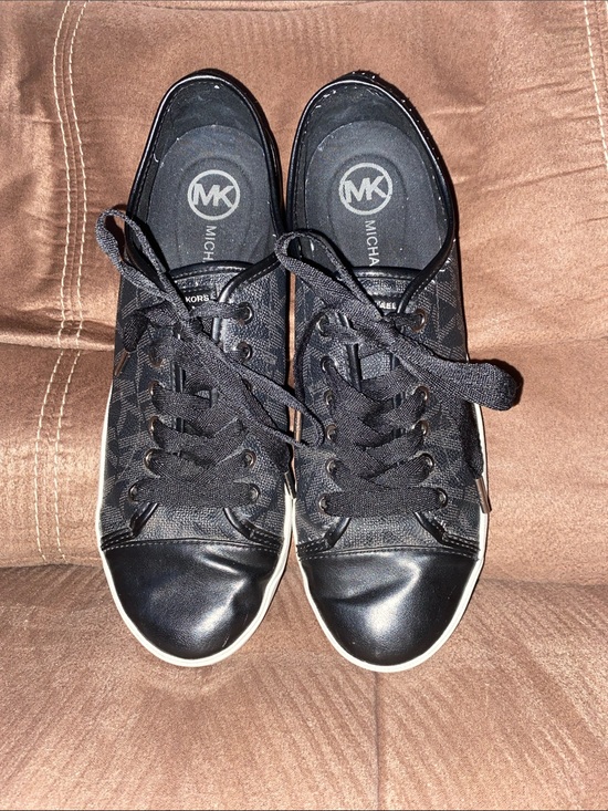 Michael Kors Shoes - Michael Kors Black Low-Top MK Logo Sneakers